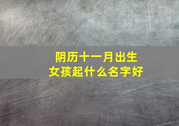 阴历十一月出生女孩起什么名字好