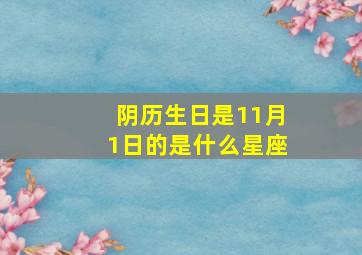 阴历生日是11月1日的是什么星座