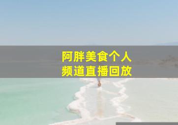 阿胖美食个人频道直播回放