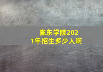 陇东学院2021年招生多少人啊