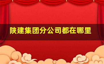 陕建集团分公司都在哪里