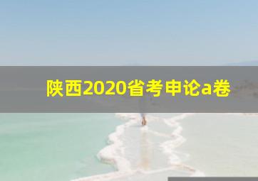 陕西2020省考申论a卷