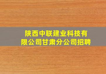 陕西中联建业科技有限公司甘肃分公司招聘