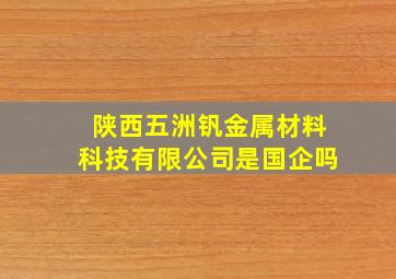 陕西五洲钒金属材料科技有限公司是国企吗