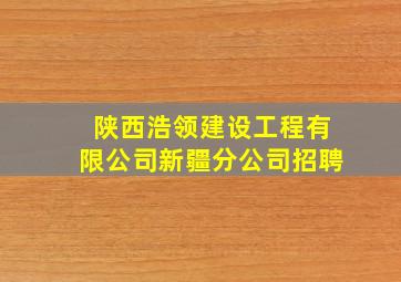 陕西浩领建设工程有限公司新疆分公司招聘