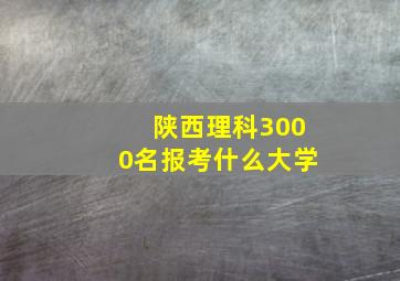 陕西理科3000名报考什么大学