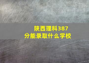 陕西理科387分能录取什么学校