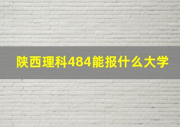 陕西理科484能报什么大学