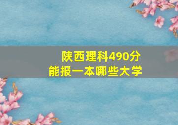 陕西理科490分能报一本哪些大学