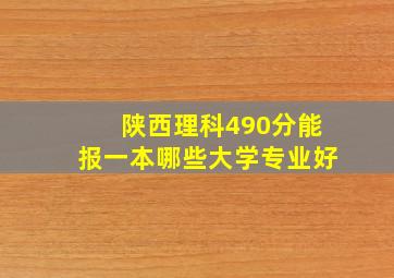 陕西理科490分能报一本哪些大学专业好