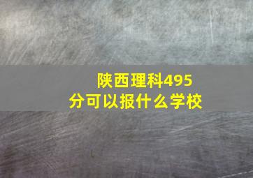 陕西理科495分可以报什么学校