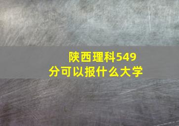 陕西理科549分可以报什么大学