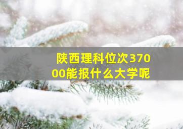 陕西理科位次37000能报什么大学呢