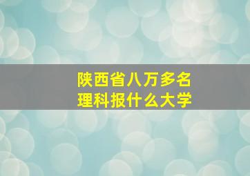 陕西省八万多名理科报什么大学