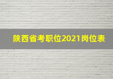 陕西省考职位2021岗位表