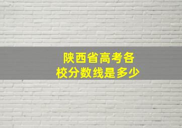 陕西省高考各校分数线是多少