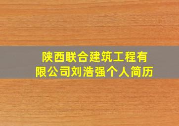 陕西联合建筑工程有限公司刘浩强个人简历