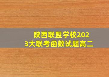 陕西联盟学校2023大联考函数试题高二