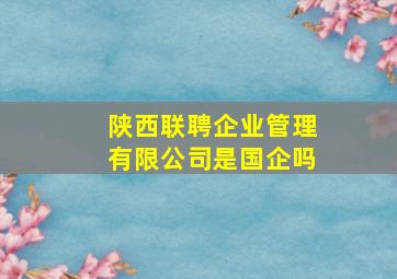 陕西联聘企业管理有限公司是国企吗