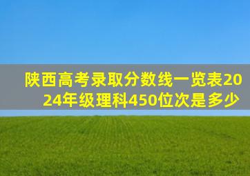 陕西高考录取分数线一览表2024年级理科450位次是多少