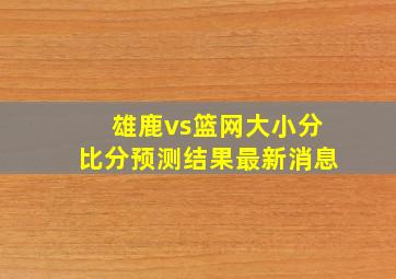 雄鹿vs篮网大小分比分预测结果最新消息