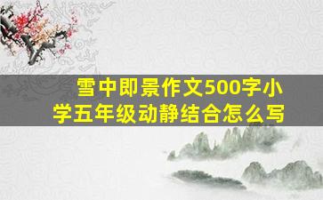 雪中即景作文500字小学五年级动静结合怎么写