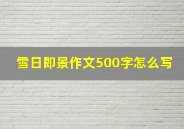 雪日即景作文500字怎么写