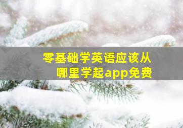 零基础学英语应该从哪里学起app免费