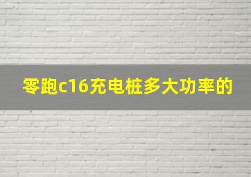 零跑c16充电桩多大功率的