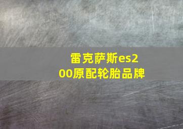 雷克萨斯es200原配轮胎品牌