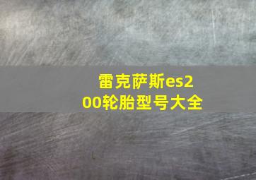 雷克萨斯es200轮胎型号大全