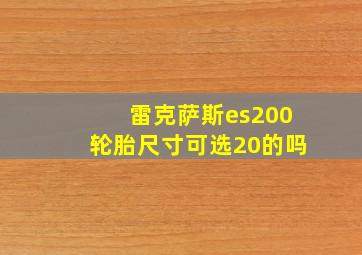 雷克萨斯es200轮胎尺寸可选20的吗