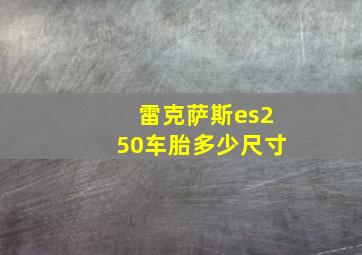 雷克萨斯es250车胎多少尺寸