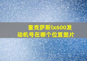 雷克萨斯lx600发动机号在哪个位置图片