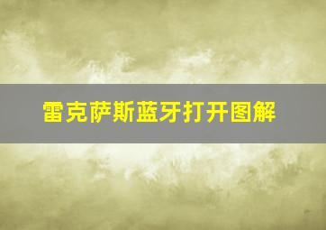 雷克萨斯蓝牙打开图解