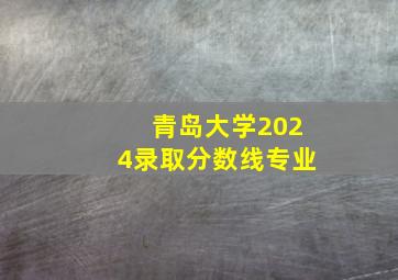 青岛大学2024录取分数线专业