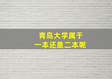 青岛大学属于一本还是二本呢