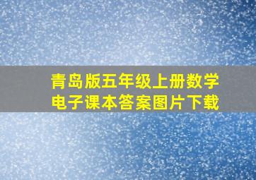 青岛版五年级上册数学电子课本答案图片下载