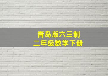 青岛版六三制二年级数学下册