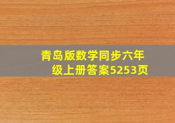 青岛版数学同步六年级上册答案5253页