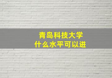 青岛科技大学什么水平可以进