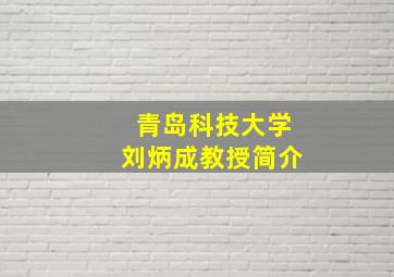 青岛科技大学刘炳成教授简介