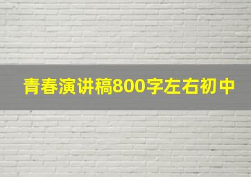 青春演讲稿800字左右初中