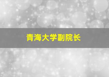 青海大学副院长