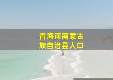 青海河南蒙古族自治县人口