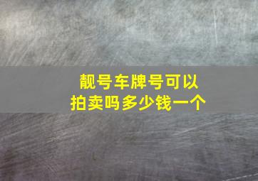 靓号车牌号可以拍卖吗多少钱一个