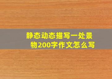 静态动态描写一处景物200字作文怎么写