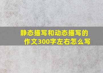 静态描写和动态描写的作文300字左右怎么写