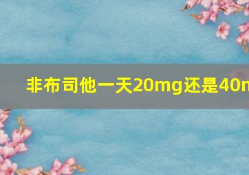 非布司他一天20mg还是40mg