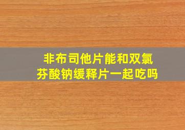 非布司他片能和双氯芬酸钠缓释片一起吃吗